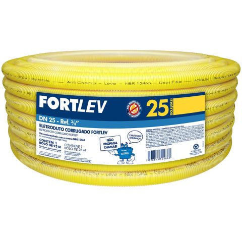 Eletroduto Corrugado 25mm X 50 Metros Fortlev