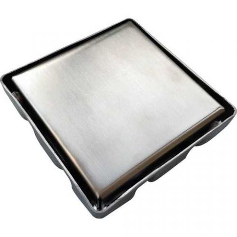 Ralo Oculto Duplo Inox Quadrado 10 X 10cm Flvx