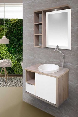 Armario Banheiro 64cm Evolution Maple - Branco Fimap