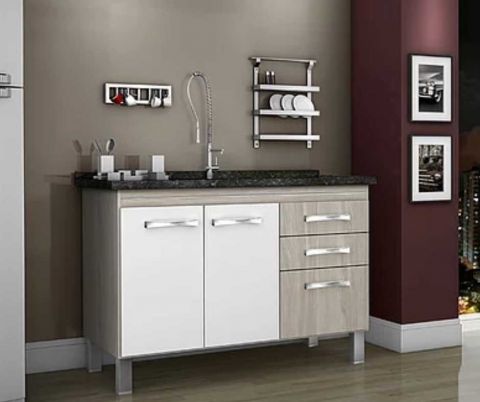 Armario Cozinha 114cm Magnus Maple - Branco Fimap