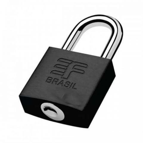 Cadeado Latonado Preto Fosco 20mm - 3f