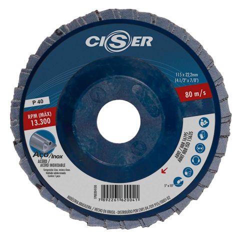 Disco Desbaste Flap 4.1/2 G120 115 X 22.2mm - Ciser