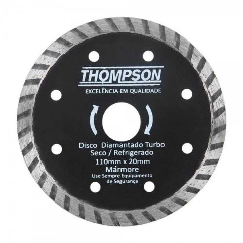 Disco Diamantado Turbo 110 X 20mm - Kit 3 Pecas - Thompson