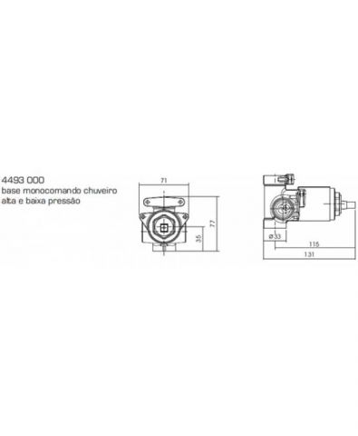 Base Deca Chuveiro Monocomando 1/2" E 3/4"