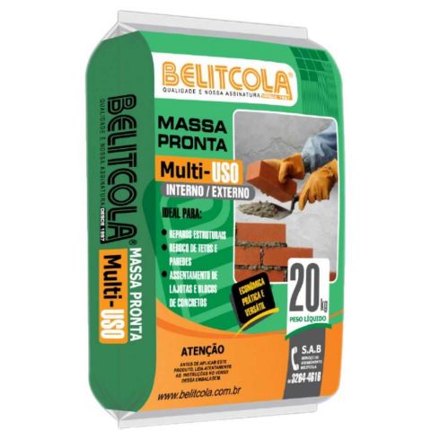 Massa Pronta Multiuso Cinza 20kg - Beliticola