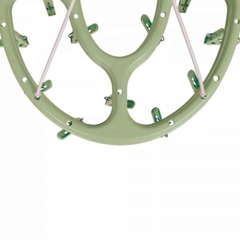 Varal Mini Dobravel Oval 24 Prendedores Verde Mor