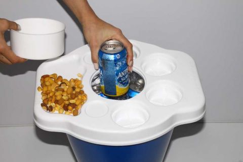 Minibar Branco Com Azul Goma