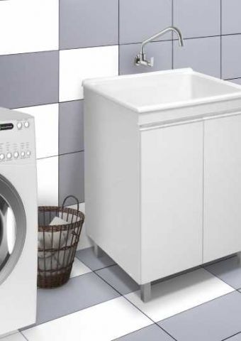 ARMARIO KIT LAVANDERIA 53 x 65CM PEDRA BRANCA - FABRIBAM