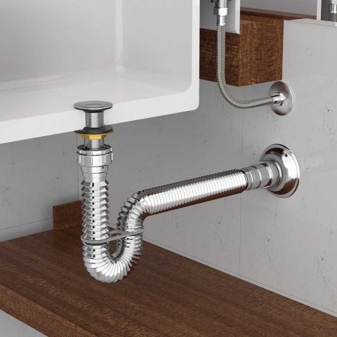 Sifao Tubo Extensivo Cromado - 74cm Com Suporte - Censi