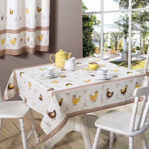 Toalha De Mesa Alegra 1,40m X 1,40m Galinhas