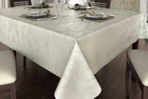 Toalha De Mesa Jacquard Splendor 1,60m X 1,60m Bege