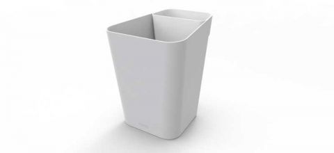 Lixeira Plastica 10 Litros Cinza Pote Branco Prat-k