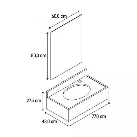 Bancada Yaris E Quadro Travertino 76 X 41cm