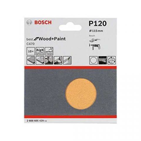 Lixa Bfwood + Paint 115mm Gr-120 C/10 Pecas Bosch