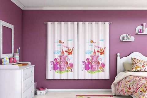 Cortina Voil C/ Corta Luz Infantil 180 Alt X 200cm Larg Prin