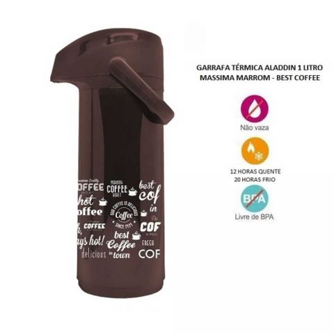 Garrafa Termica Aladdin 1 Litro Massima Marron Best Coffe