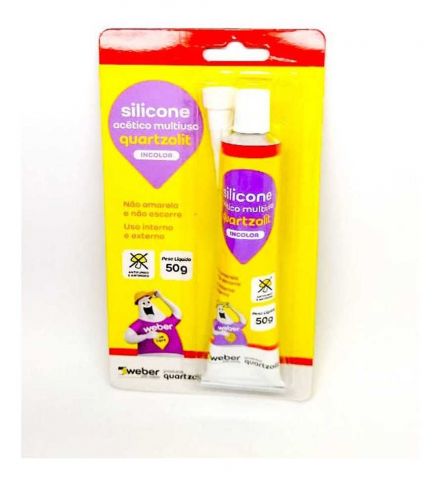Selante Silicone 50g Acetico Incolor Quartzolit