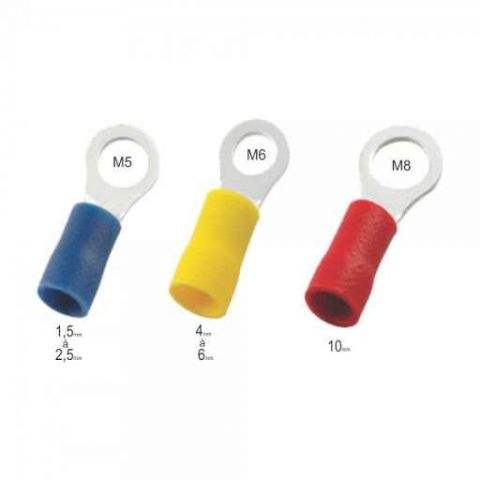 Terminal Fio Pre-isolado Anel 4 X 6mm Amarelo 20 Pecas