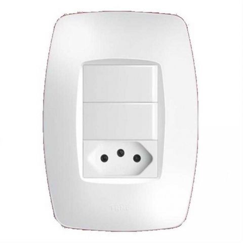 Conjunto 1 Interruptor + 1 Tomada 10a - Elegance Fame