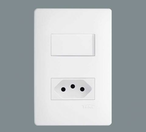 Conjunto 1 Interruptor + 1 Tomada 16a - Habitat Fame