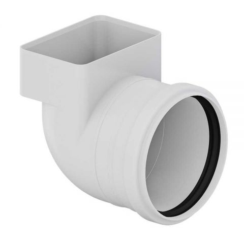 JOELHO TRANSICAO RET. 90º AQUAPLUV X ESGOTO 100X65X100MM
