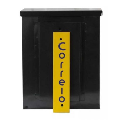 Caixa Correio Preta Horizontal 6 X 25 X 35cm Schissel