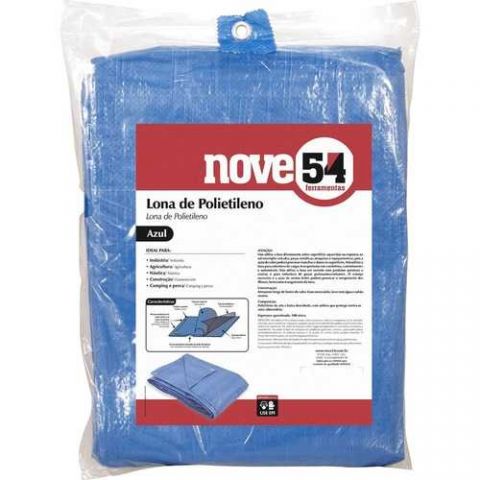 Lona Nove54 Leve Polietileno 400 X 400cm Azul
