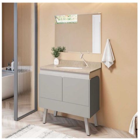 ARMARIO BANHEIRO NEW HERO - 80CM BIANCO - FENDI - KIT - GAAM