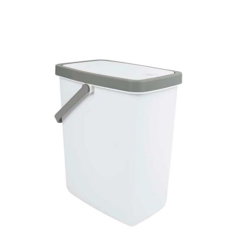 Lixeira Push Plastica 08 Litros - Branca - Mor