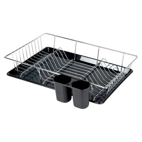 ESCORREDOR DE LOUCAS PRETO 18 PRATOS - MOR