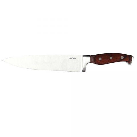 Faca 8" Aco Inoxidavel E Cabo Em Madeira Steel - Mor