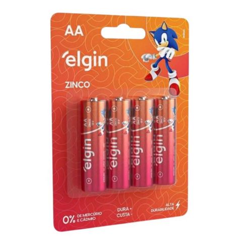 Pilha Zinco - Carvao Aa 1.5v Tubo - 04 Pecas - Elgin