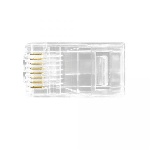 Conector Macho Rj 45 Cat5 8x8 - Cabo Rede 100 Pecas - Evus