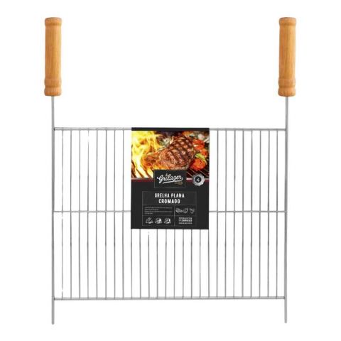 Grelha Churrasco Aco Carbono - Plana - Cromada - Grilazer