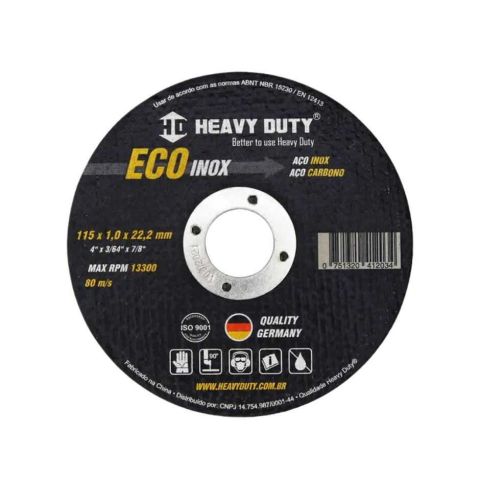 Disco Corte Inox - 41/2" - 115 X 1.0 X 22,2mm - Ecoinox