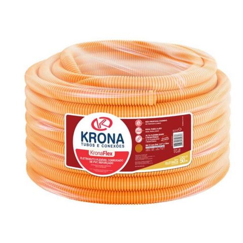 Eletroduto Corrugado Flexivel 32mm X 50 Metros Laranja Krona