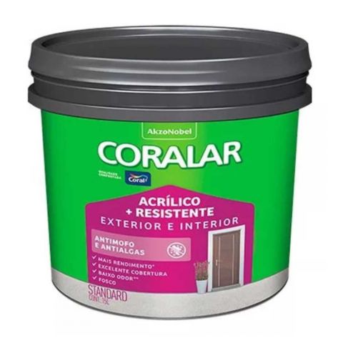 Tinta Acrilica + Resistente Fosca 15lt - Branca - Coralar