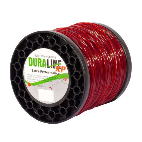FIO NYLON PERFIL REDONDO 3.0MM X 1 METRO VERMELHO -DURALINE