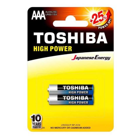PILHA ALCALINA AAA 1.5V HIGH POWER - 2 PECAS - TOSHIBA