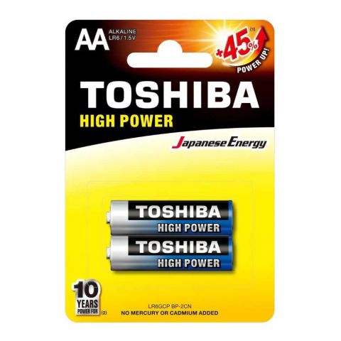 PILHA ALCALINA AA 1.5V HIGH POWER - 2 PECAS - TOSHIBA