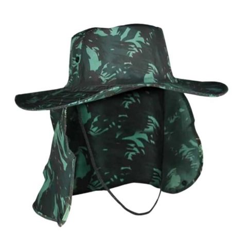 Chapeu Australiano Com Protecao Pescoco - Camuflado Verde - Parana
