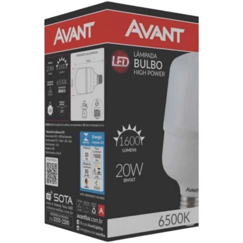 Lampada Led Bulbo - 20w 1600Lm 6500k - Avant