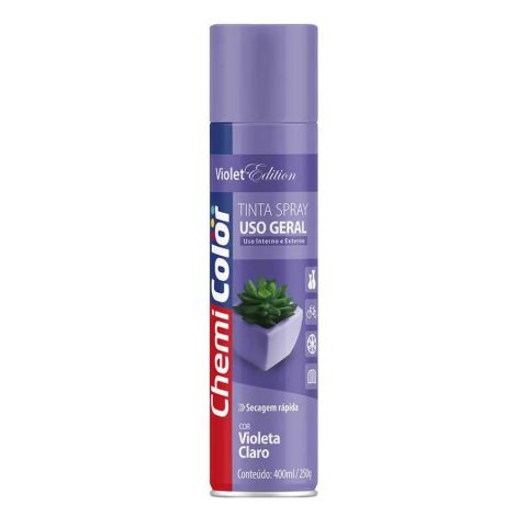 Tinta Spray Uso Geral Brilhante Violeta Claro 400ml - Chemicolor