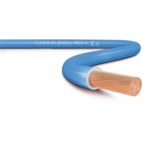 Cabo Flexisil 1 X 6.0mm² - 100 Metros - Azul - Sil