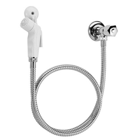 Ducha Higienica Pop Branca - Registro E Flexivel Cromado - Blukit