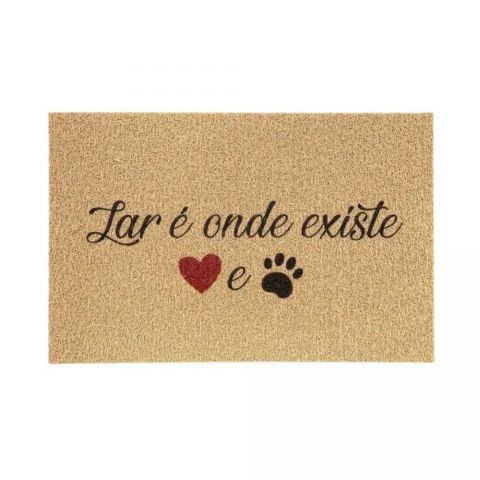 Tapete Vinil Super Print 40x60cm Dog Lar Onde Existe Amor - Kapazi
