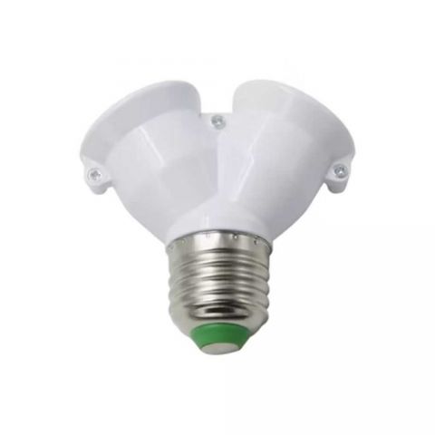 Soquete Adaptador Y Para 2 Lampadas E-27 - Branca - Reue
