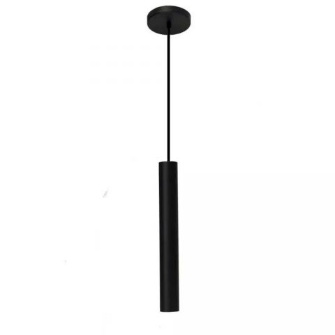 Pendente Tubo Cilindrico 30cm - 1xgu10 - Preto Fosco - Reue