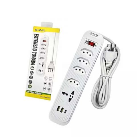 Filtro De Linha 4 Tomadas 2p+t - Usb E Type C - B-max