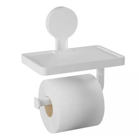 Porta Papel Higiênico Branco Com Suporte Adesivo - Astra